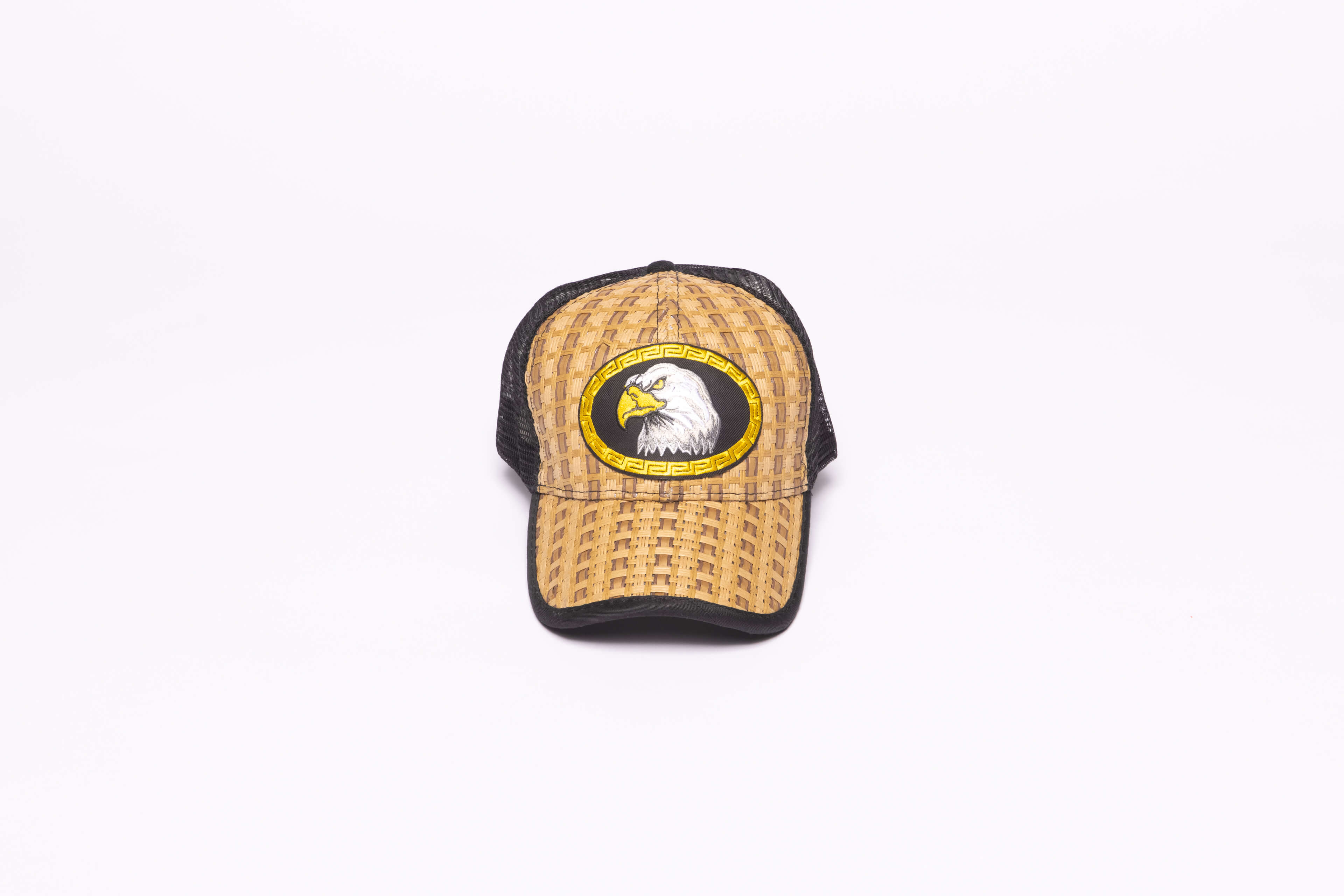 Texas bamboo plaid baseball cap with eagle print-圖片