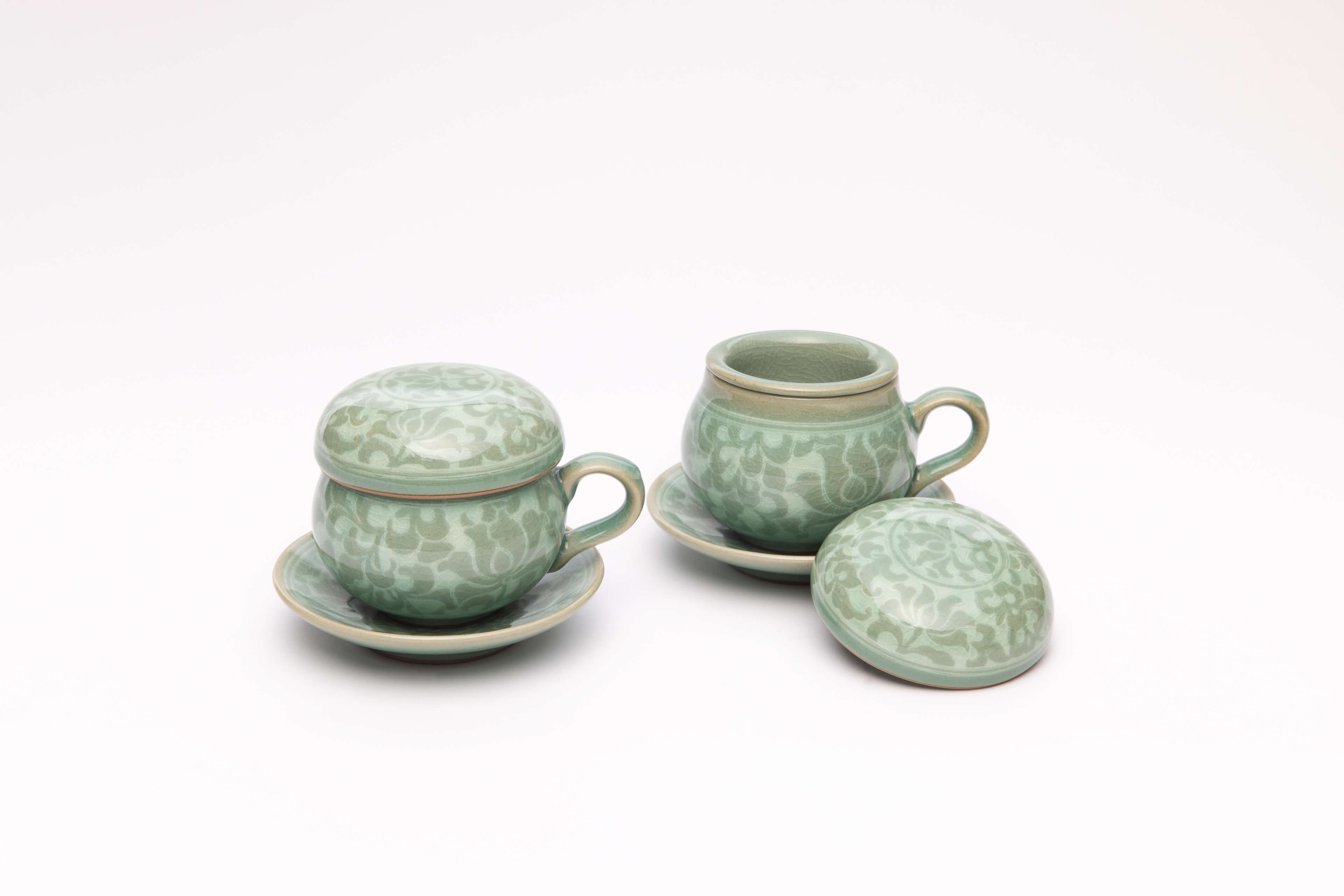 Traditional Korean celadon tea set-圖片