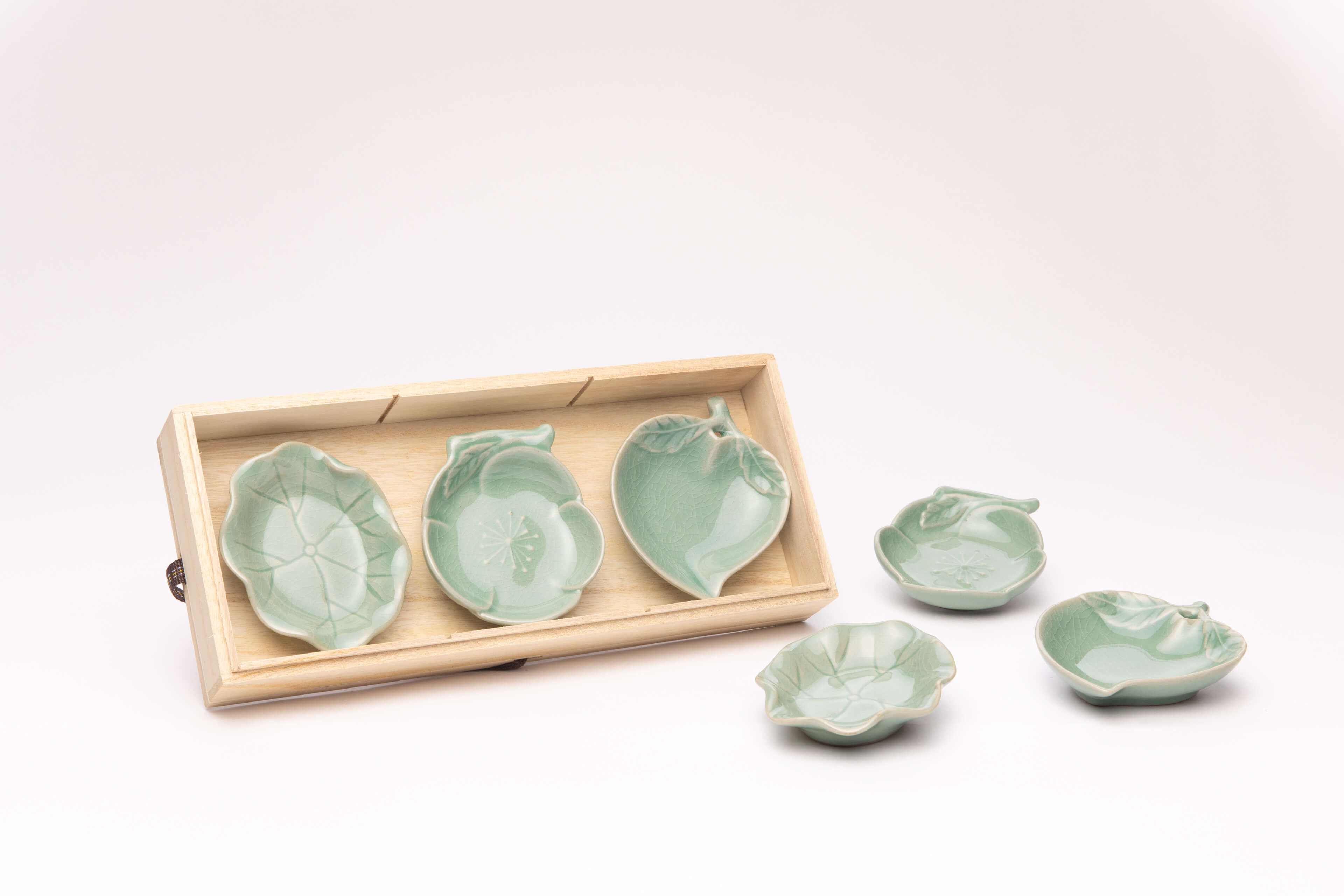 Celadon plate set gift box-圖片