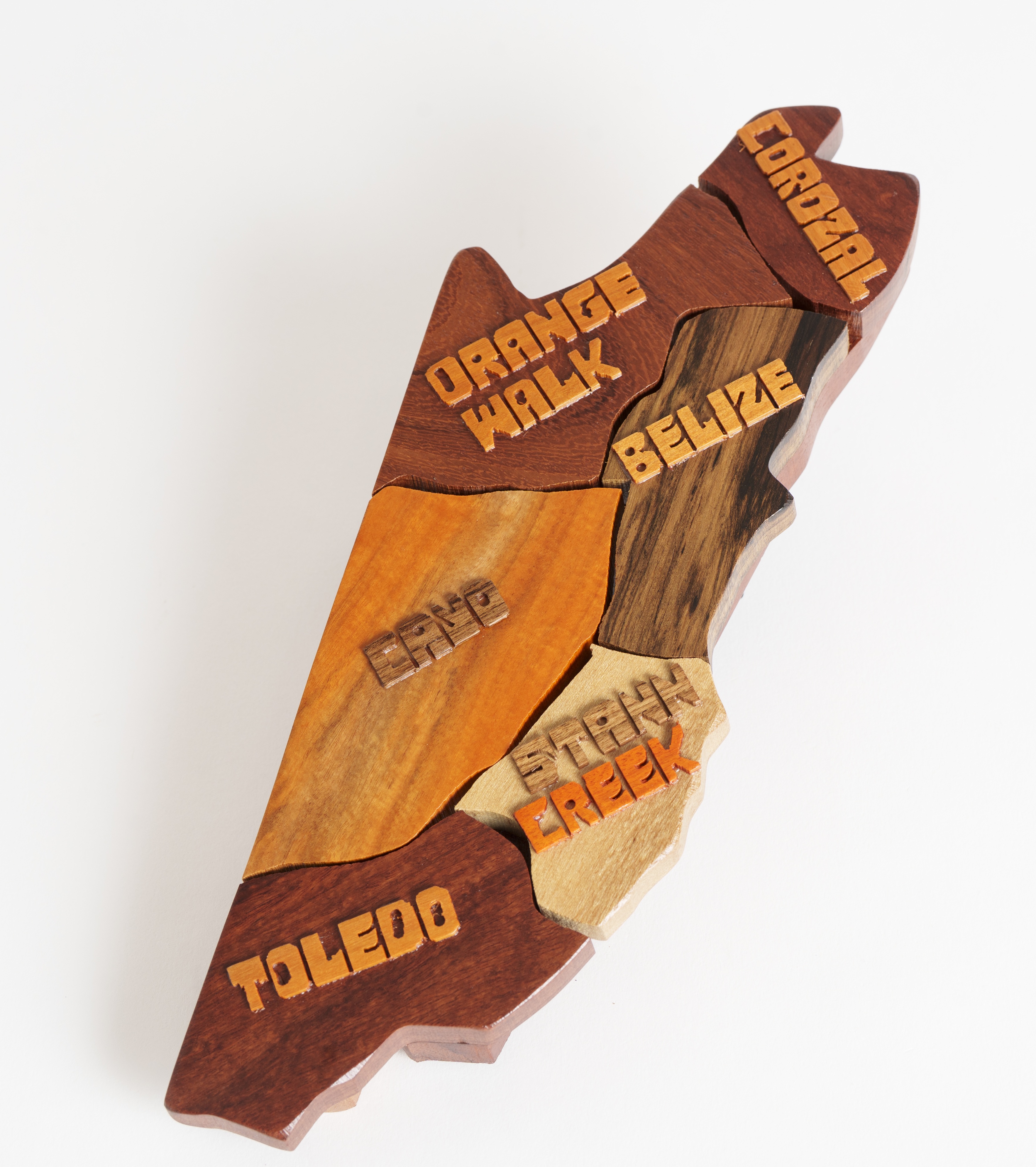 Wooden Puzzle Map of Belize-圖片
