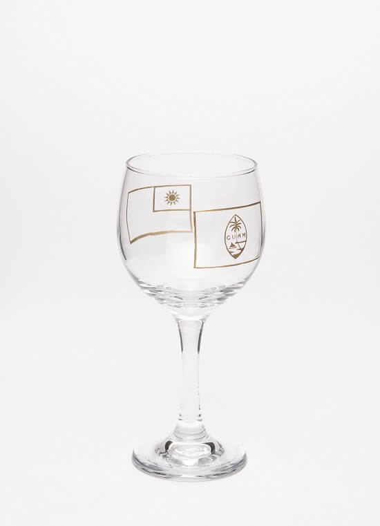Wine Glass with the Guam Flag