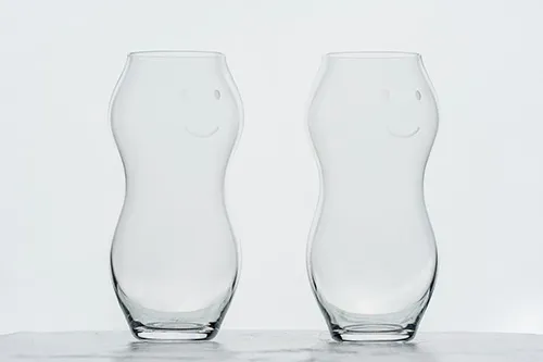 花生造型玻璃對杯