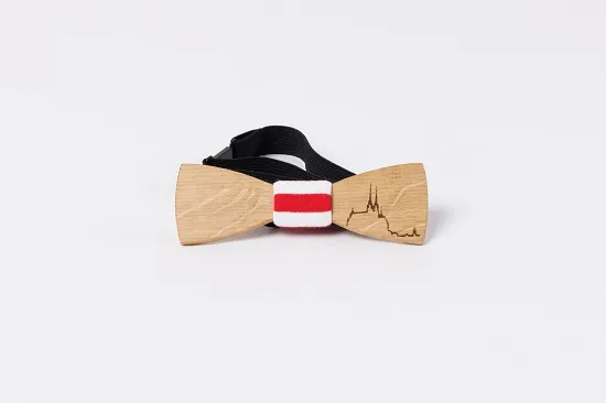 Wooden Bow Tie Printed with Brno Landmark